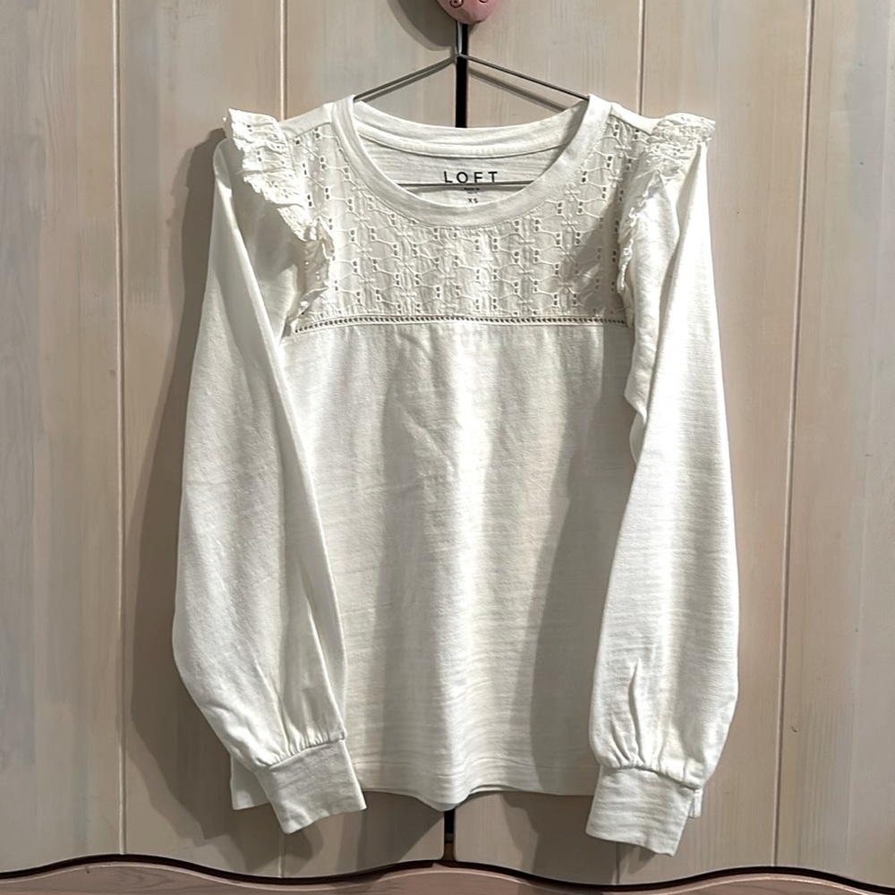 LOFT- Eyelet Sweatshirt